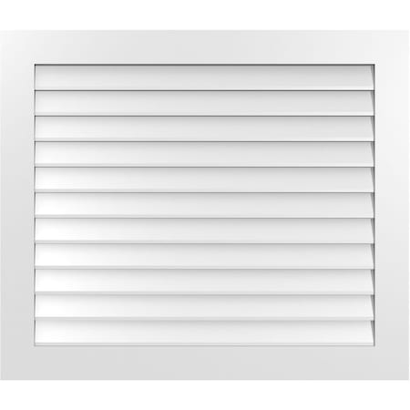 Ekena Millwork Vertical Surface Mount PVC Gable Vent: Non-Functional, w/3-1/2"W x 1"H, Standard Frame, 42"W x 36"H GVPVE42X3601SN